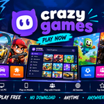 Crazy Games 2026 featuring free browser games for action racing puzzle sports and multiplayer gaming